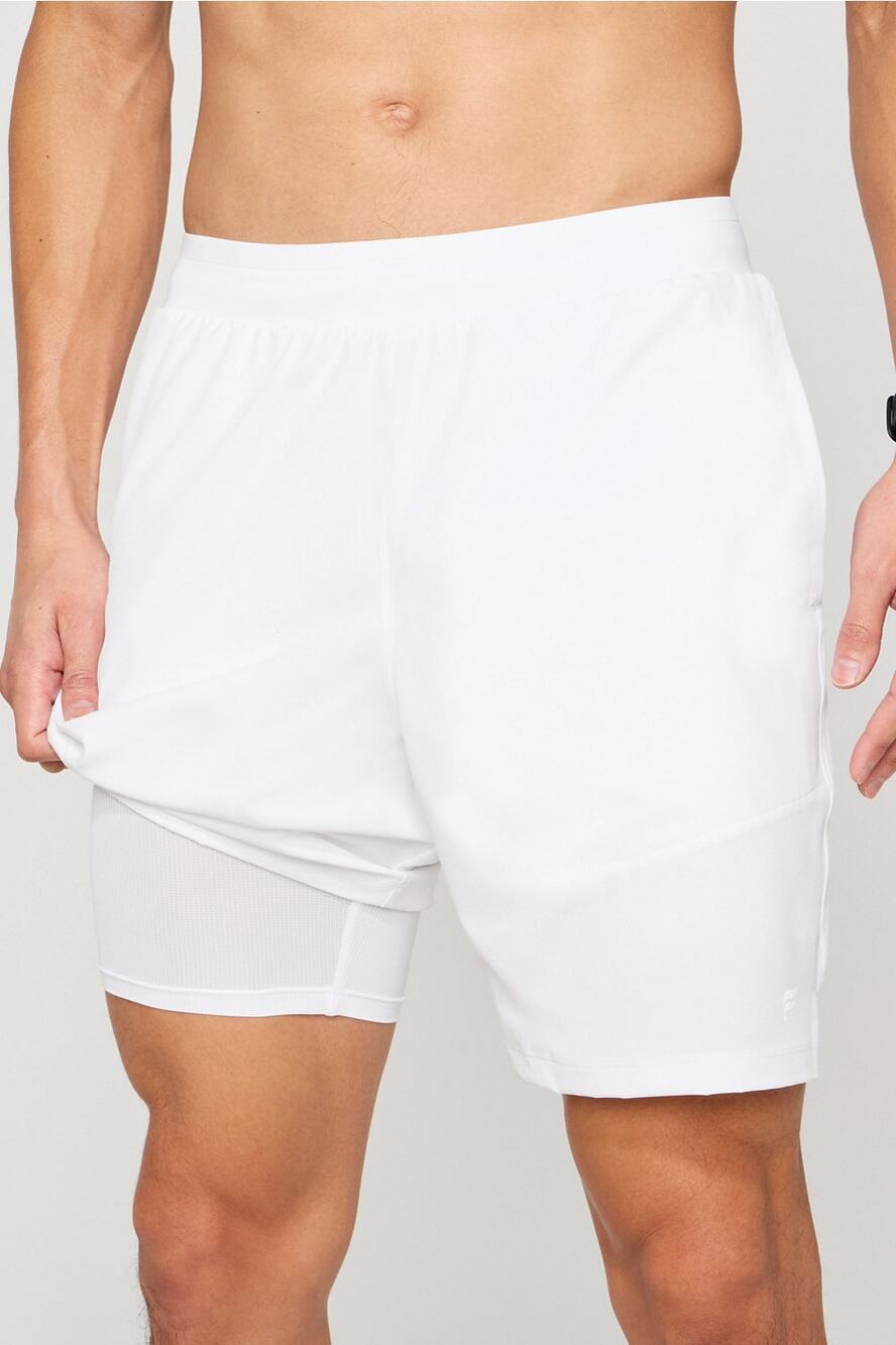 Fabletics The Fundamental Short II Lined 7” Classic White Men’s Medium NWOT